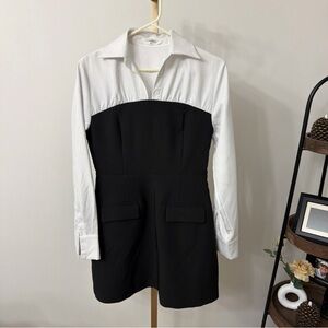 Commense Elegant White and black Dress